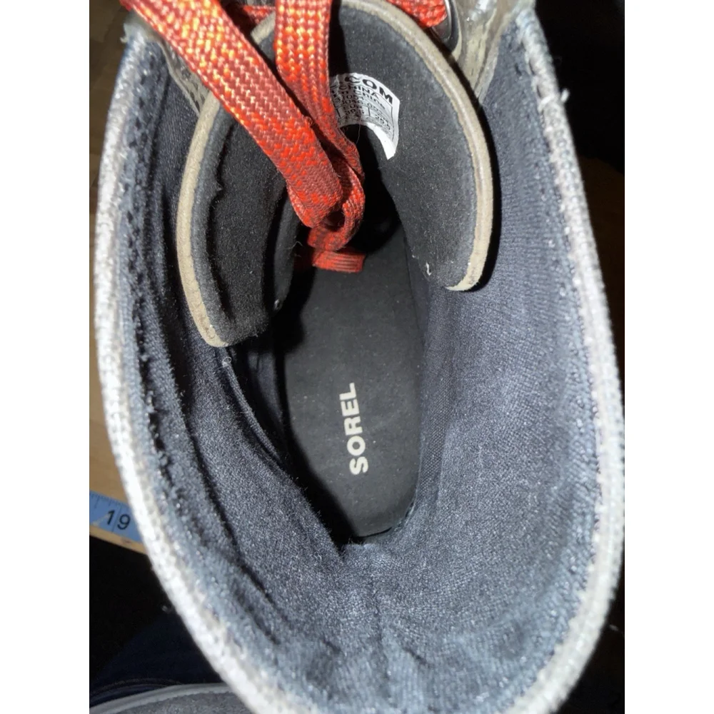 Sorel‎ Boot Women’s Size 8.5 Leather Lexie Lace Up Wedge Waterproof Quarry Grey